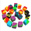 9 ml mini kubusvormige siliconen container in diverse kleuren voor Dabs Ronde vorm siliconen containers wax siliconen potten Dab containers