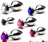 3 Size New Unisex Attractive Heart-shaped Crystal Jewelry Metal Anal Plug Butt Booty Beads Adult BDSM Sex Anus Toy Product 9 Color