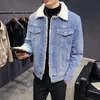 Men039S jackor 2021 Men Fashion Denim Autumn and Winter Black Jacket tjock ullrock hane plus sammetstorlek S5xl 6xl17075678