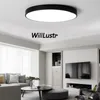Runde LED-Deckenleuchte, moderne, ultradünne Scheibenlampe, weiße schwarze Farbe, für Büro, Zuhause, Schlafzimmer, Esszimmer, minimalistische Designbeleuchtung