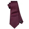 Набор галстуков Бургундский сплошной цвет жаккардовый шелковый шелковый гадтик -манжеты 85 см. Скидки моды мужчины аксессуары быстро n9123827240e
