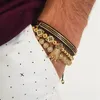 3 unids / set Hombres Pulsera joyería corona encantos Macrame cuentas Pulseras Trenzado Hombre Lujo para las mujeres Regalo Día de San Valentín Christm253k