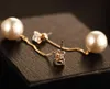 Boucles d'oreilles longues pour femmes, boucles d'oreilles pendantes en perles, accessoires bijoux de fête de mariage en Zircon