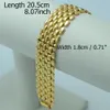 18mm pulseira de malha larga 18k ouro amarelo preenchido suave moda pulseira de pulso corrente 8 07 polegadas feminino masculino corrente de pulso link237b