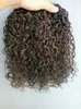 Brezilyalı Insan Bakire Remy Saç Doğal Siyah 1b # / Orta Kahverengi 4 # Saç Atkı İnsan Saç Uzantıları Çift Çizilmiş