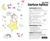 방수 임시 가짜 문신 스티커 핑크 유니콘 말 만화 디자인 키즈 아동 바디 아트 메이크업 도구