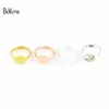 BoYuTe 30Pcs Round 6MM 8MM 10MM Diy Cabochon Base Setting 3 Colors Plated Adjustable Ring Blank Bezel Tray Jewelry Making