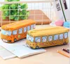 Enfants porte-crayon dessin animé école Bus voiture papeterie sac mignon animaux toile crayon sacs pour garçons filles fournitures scolaires jouets cadeaux