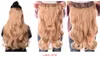 190g 24 inch Uitgerekt Golvend Clip in Synthetisch Haar Extensions Hittebestendige Vezel 4 Clips één Stuk 17 Kleuren Beschikbaar9053201