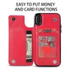 Pour iPhone Xs Max Xr S10 Lite 9 8Plus étui portefeuille de luxe en cuir PU housse arrière de téléphone portable avec fentes pour cartes de crédit