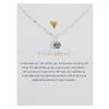 Zircon Pendant Necklaces With Card Four Clawed Zircon Necklace for Women Girls Fashion Jewelry