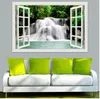 3D Window View Wall Sticker Decal Sticker Home Decor Living Room Nature Landscape Decal Waterfall Mural Wallpaper Wall Art
