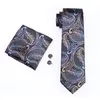 100 Silk Mens Tie Designer Tienovel Paisle Tie مع Bowtie المنسوجة مع الأصفاد مناديل الزفاف فستان الأزياء LH0711 D04541883252