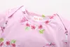 2018 new kids clothing manga longa rosa floral unicórnio romper sweet baby girls macacão infantil criança menina spring fall one-pieces outfits