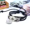 Snap Button Lederen Armband Trekkoord Zwart DIY Fit 18mm Noosa Glas Cabochon Polsband Verstelbare Charm Armbanden Mannen Dames Sieraden