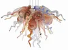 Pendentif Lampes Amber Main Soufflé Verre Chandeliers De Fleur Modern Fleur Crystal Lustre Contemporain Plafonniers Éclairage intérieur