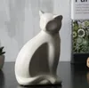 Minimalist ceramic lucky cat statue home decor crafts room decoration porcelain animal figurine maneki neko wedding decoration