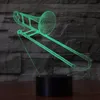 3D-тромбон в форме ночника с изменением цвета USB-настольная лампа Визуальное светодиодное освещение для сна Luminaria Музыкальные инструменты Светильник6636336