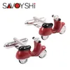 SAVOYSHI Fashion 3D Motorbike Cufflinks for Mens Shirt Cuff Nails High Quality Red Enamel Cuff Links Wedding Fine Gift Jewelry4326990