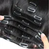 4B 4C Braziliaanse Remy Straight Haar Clip in Human Hair Extensions Natural Color 8 Stuks / Set 100g