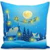 Fodera per cuscino natalizia con luci a LED Federa per albero di Natale Federa per cuscino di Babbo Natale per divano Soggiorno