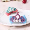 Ashion Children Hair Hair Clips Pearl Barrettes Ribbon Bow 크라운 베이비 걸 헤어 핀 Haar Speldjes Meisje