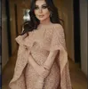Robe de soirée Yousef aljasmi Kim kardashian O-Neck Manches courtes Gaine en cristal perlé Spécial Almoda gianninaazar ZuhLair murad Ziadnakad