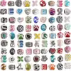50 stks Gemengde stijlen Groothandel Multicolor Crystal Lichtmetalen Kralen Charms voor Pandora DIY Sieraden Europese Armbanden Armbanden Dames Meisjes Geschenken B006