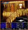 Curtain Icicle Led String light Christmas Light 4m Droop 0.4-0.6m Outdoor Decoration 220V 110V led holiday light New Year Garden Wedding