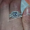 Joyería de moda hecha a mano del amortiguador 8mm 5A Zircon piedra 10KT Oro blanco relleno mujeres anillo de banda de boda de compromiso