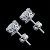 Band New Gold Crown Men Stud Earring 925 Sterling Silver CZ Simulated Diamonds Engagement Beautiful Women Wedding Crystal Ear Rings