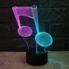 LED moderne Musik Note Nachtlicht 3D Lampe musikalische Illusion Luminaria Nachttischlampe 7 Farben wechselnde Musik Stimmung Lampe ganze Dro8832845