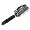 Heat Resistant Aluminum Sheet Nylon Pins Vented Hair Extension Brush Antislide Rubber Handle Curved Detangling Comb For Wig4227311