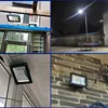 Outdoor Solar LED Flood Light Vattentät IP65 Vägglampor med Smart Remote Spotlight För Hem Garden Yard Lawn Pool Lighting