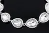 Nya Crystal Bridal smycken sätter Silver Color Teardrop Bridal Armband örhängen Set Wedding Jewelry 4143130