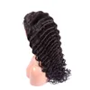 Braziliaanse Remy Human Hair Lace Voorpruiken 1432 inch diepe golf krullend maagdelijk haar kanten pruiken voorgeplukt met babyhaar1347803