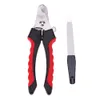 2pcs/set Pet Nail Safety Stainless Steel Cutter Tool Claws Scissor Pet Dog Nail File Toe Care Trimmer Clipper Small(12cm) E5M1