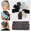 Dzianiny szydełkowe pałąk Kobiety Zimowe Sporty Headwrap Hairband Turban Głowy Zespół Ucha Warmer Beanie Cap Opaski LJJA3276-4