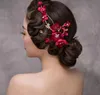 Rode emulatie haarspeld clip clip trouwjurk hoofddeksels accessoires