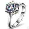 2016 Merk Ontwerp Handgemaakte Dames Solitaire Ring 4CT Diamond 925 Sterling Zilveren Engagement Bruiloft Band Ring Gift