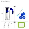 REANICE hookah Ash Catcher 14.5mm joint Bong Glass Pipe Filter bong bowls with Multi pipeline element blue