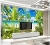 papel de parede 3D Custom Photo mural Wallpaper Tropical rainforest coast landscape decorative painting background wall home decoration