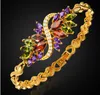 wonderful more color gold diamond crystal silver women's bracelet (28) dfds