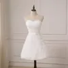 2018 Korta bröllopsklänningar Sweetheart knä längd A-Line Lace Little White Dress Vestido de Noiva Robe de Marie