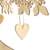 3D Düğün Ziyaretçi Defteri Ağacı Düğün Konuk Düğün için İmza Kitap Ahşap Kalpler Kolye Damla Süsler Parti Dekor Malzemeleri