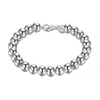 Wedding gifts 8M Hollow 925 silver bracelet JSPB126 Beast gift men and women sterling silver plated Charm bracelets272C