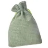 10*15 cm couleurs lin cordon sacs faveur de mariage artisanat bricolage fête de noël cadeau sac (3.9*5.9 pouces) 50 pcs/lot