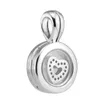 Medalhão flutuante Cristal Clear CZ Beads Mulher Original 925 Sterling-Silver-Jewelry Fit Prata Charme Pulseira Atacado C18103001