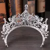 Vintage Big Bridal Crown Rhinestone Królewskie Ślub Królowa Korony Księżniczka Kryształ Barok Urodziny Party Tiaras Dla Bride Sweet 16 10,5 * 45 cm