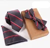 19 Style Slim Cravate Set Hommes Cravate Bow et Pocket Square Cravaille Cravernes Cravate Mouchoir Méchant Papillon Man Corbatas Hombre Pajarita